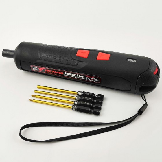 P5 RC Power Tool Electric Mini Screwdriver with tips 3.6v, 2000mAh, 360rpm, 2.5Nm, Chuck 6.35mm Size: Hex Tip Length: 78mm