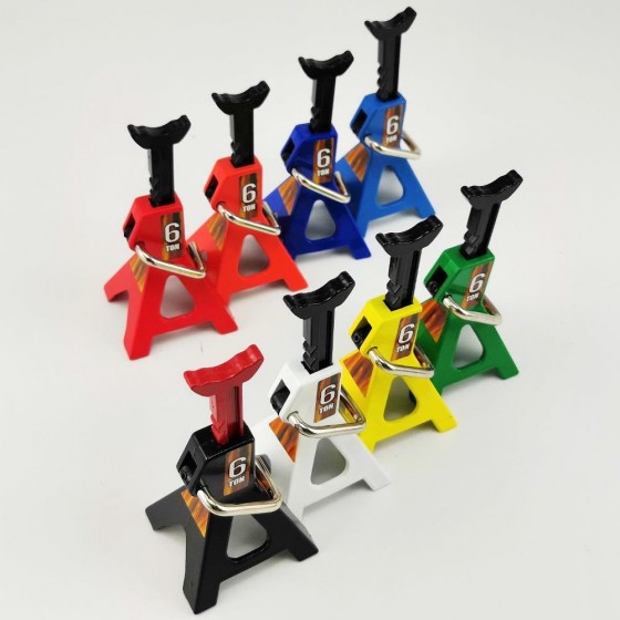 6 TON Scale Adjustable Height Metal Jack Stand Repairing Tool 73x50.5x44.5mm (2pcs) Red / Light Red / Blue / Light Blue / Black / White / Yellow