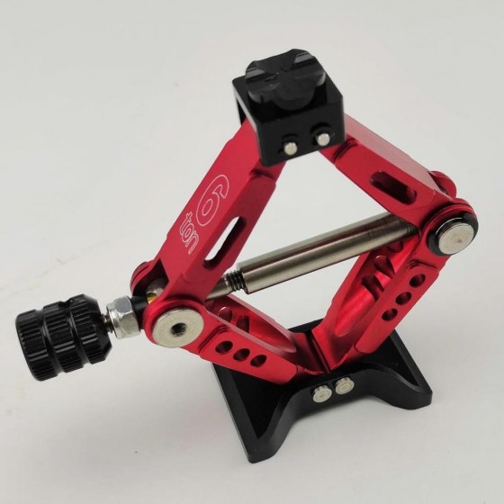 Jack Stand 6 Ton Scale, Aluminum Alloy, Adjustable  RTEL01014B: Black Red 78x80x28mm