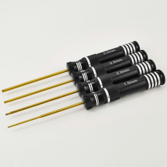 Classic Allen Wrench Hex Set - Long Black 4pcs