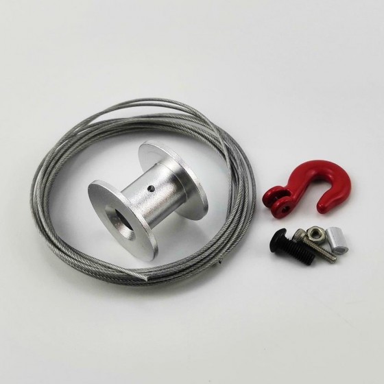 Aluminum Front Bumper Winch Servo Mount with Winch 25T Servo Horn & Rope Hook for TRX4 / TRX-4