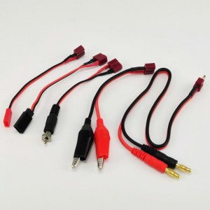 T Plug(Deans) Charge Wires Conversion Connector Set (T Plug Male to 4.0mm Banana Male T Plug Female to Clip Connector T Plug Female to Glow T Plug Female to FUTABA Female T Plug Female to JST Female)