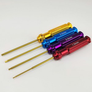 Classic Allen Wrench Set - B Four Colors 4pcs Hex1.5 /2.0/2.5/3.0mm Gold Titanium Coated Tips