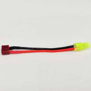 T Plug(Deans) Female to Mini Tamiya Female Conversion Connector 1F1F 16AWG 100mm 1pcs/bag (1pcs)