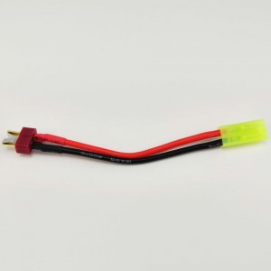 T Plug(Deans) Male  to Mini Tamiya Male Conversion Connector 1M1M 16AWG 100mm 1pcs/bag (1pcs)
