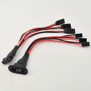 Futaba 3 Male to 3 Female Conversion Connector with Flange Connector Triple Servo Wing Harness  3M3F 20AWG 150mm