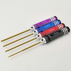 Classic Allen Wrench Set - Rank Color Four RTT01FB1 Hex1.5 x 180mm - Black RTT01FB2 Hex2.0 x 180mm - Red RTT01FB3 Hex2.5 x 180mm - Blue RTT01FB4 Hex3.0 x 180mm - Purple Ti-Coated Tips