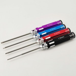 Classic Allen Wrench Set - Color Four RTT02FA1 Hex1.5 x 180mm - Black RTT02FA2 Hex2.0 x 180mm - Red RTT02FA3 Hex2.5 x 180mm - Blue RTT02FA4 Hex3.0 x 180mm - Purple White Steel Tips
