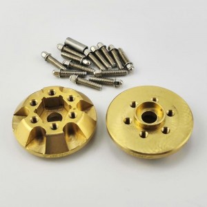 Brass Wheel Weight Hub for 1.9/2.2 Crawler Wheel (VP wheels) Hex 12mm Hub 34x34x12mm (+3mm extended) M3*12 Scale Screws
