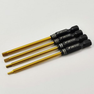 Classic Tit-Coated Tips 4pcs (6.35mm/1/4) - RC Power Tool Tips​ Hex1.5/2.0/ 2.5/3.0mm/ L=78mm, 4pcs/set