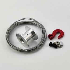 Aluminum Front Bumper Winch Servo Mount with Winch 25T Servo Horn & Rope Hook for TRX4 / TRX-4