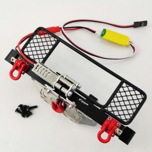 V3 Metal Front Bumper with Fender Guard and Winch - Black (for MN99 and other MN models)