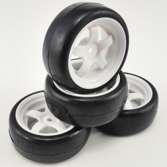 A2 Type - White 1/10 Drifting Tires for HSP94123, Hex12mmHub  62x26mm,   4pcs/set without gluded