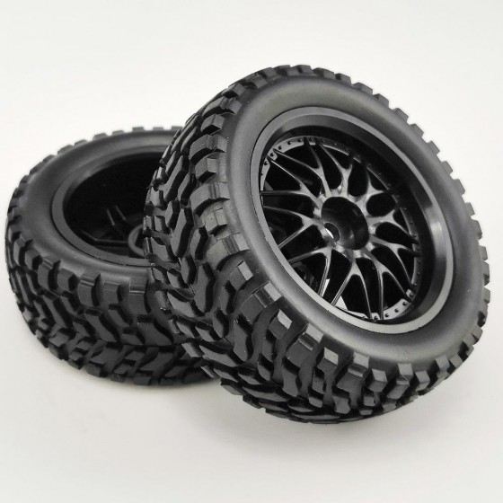B Type - Black 1/10 Rally Tires for HSP94123 94122, 12mm hex   75x30mm,   4pcs/set without gluded