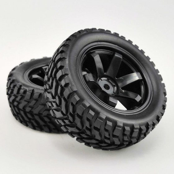 J Type - Black 1/10 Rally Tires for HSP94123 94122, 12mm hex   75x30mm,   4pcs/set without gluded