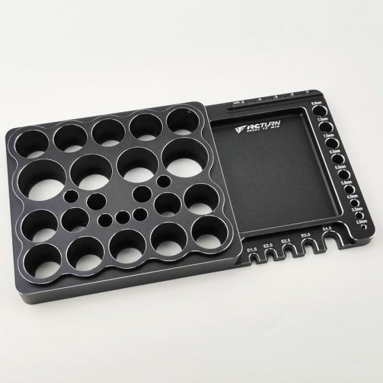 24 Holes Aluminum RC Tool Stand - Black 186.5*100*18mm 360g