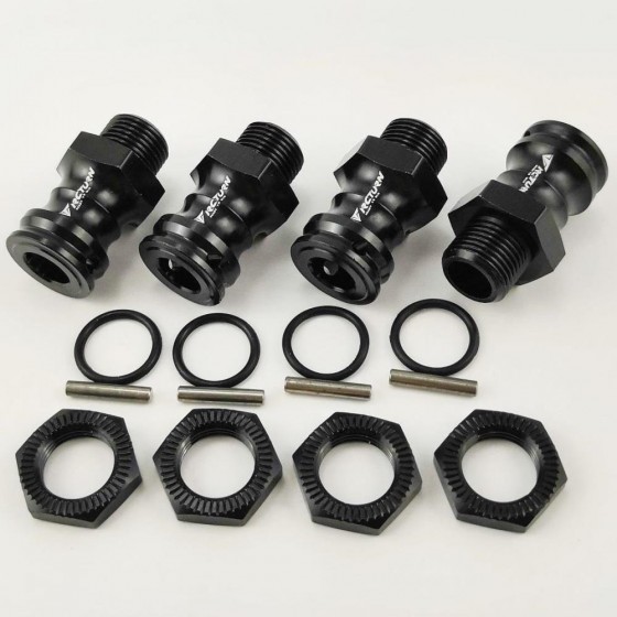 Aluminum 23mm Extension 17mm Wheel Hex Adapter - Black (RTWH021A1 Wheel Hex Adaptor 12mm to 17mm - 23mm Offset Extender)