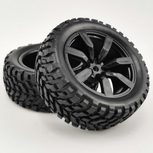 L Type - Black 1/10 Rally Tires for HSP94123 94122, 12mm hex   75x30mm,   4pcs/set without gluded