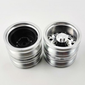 Aluminum Rear Rim Silver For 1/14 Tractor Trucks - Hex Hub 2pcs/set