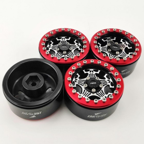 1.9'' Aluminum Beadlock Crawler Wheels 4pcs - Skull Five 4pcs/set