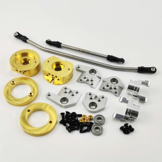 Brass Steering Knuckle and Rod Set - Silver for Axial Wraith / RR10