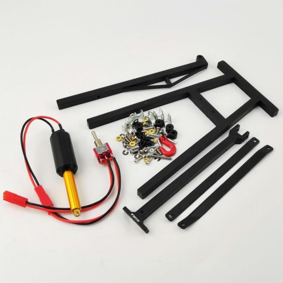 Metal 1/10 Scale RC Car Foldable Engine Repair Stand / Shop Crane Lift - Black 150x90x158mm (Unassemblied)