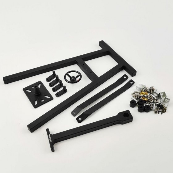 Metal 1/10 Scale RC Car Foldable Engine Repair Stand - Black 150x90x120mm (Unassemblied)
