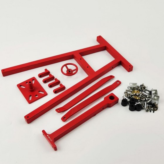 Metal 1/10 Scale RC Car Foldable Engine Repair Stand - Red 150x90x120mm (Unassemblied)