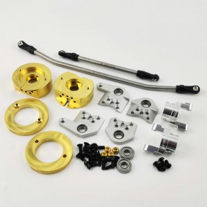 Brass Steering Knuckle and Rod Set - Silver for Axial Wraith / RR10