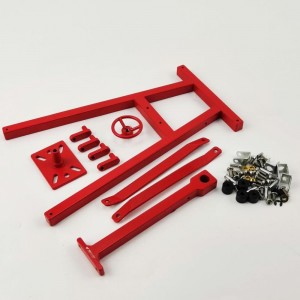 Metal 1/10 Scale RC Car Foldable Engine Repair Stand - Red 150x90x120mm (Unassemblied)