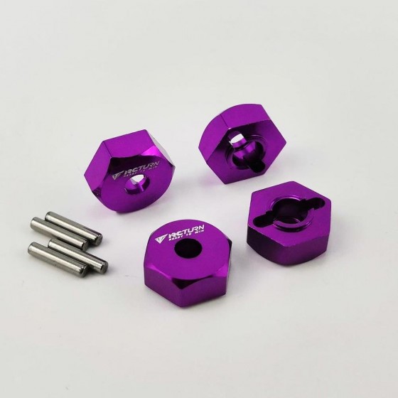 Wheel Hex Adaptor Stock Hex12x5mm - Alloy Purple / Gold / Silver