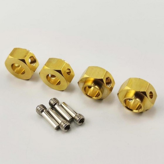 Brass Wheel Hex Adaptor Extensions 12x6mm RTUP02015A: 12x6mm 4pcs/set