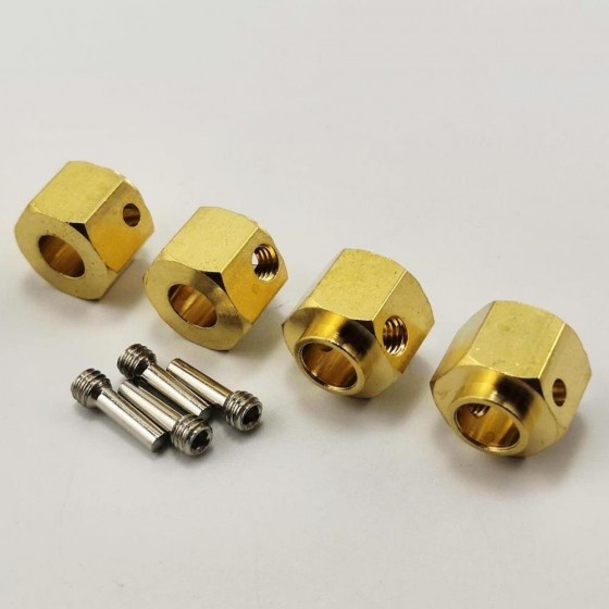 Brass Wheel Hex Adaptor Extensions 12x9mm RTUP02015C: 12x9mm 4pcs/set