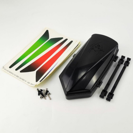 Plastic RC Car Scale Rooftop Travel Box - Black Box Size: 180x85x42mm