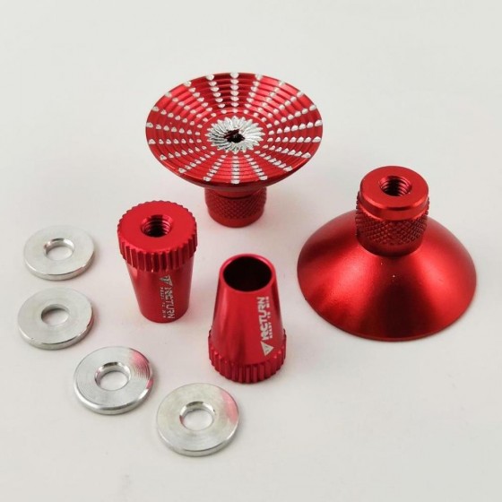 Alloy RC Transmitter Stick Ends for Futaba / DJI Phantom 3/4 / Inspire1 / M100 - Red Bore: M3 (Anti-slipping Cap / Control Rocker)