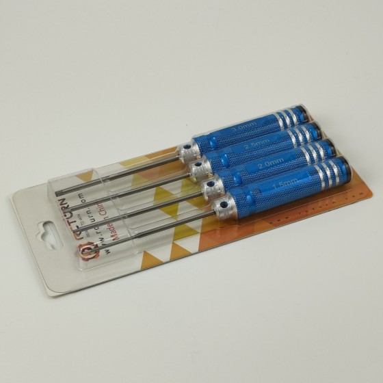 White Steel Allen Wrench Set - Blue 4pcs Hex1.5 /2.0/2.5/3.0mm