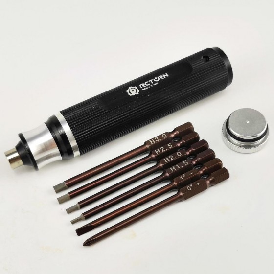 Classic 6 in 1 Magnetic Screwdriver Set - Black Hex1.5/2.0/ 2.5/3.0mm Combo