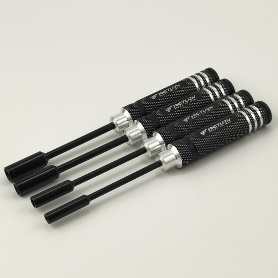 Black Classic Nut Drivers Set -  Black Head 4pcs RTT11022A: Box4.0 x 180mm RTT11022B: Box5.5 x 180mm RTT11022C: Box7.0 x 180mm RTT11022D: Box8.0 x 180mm 4pcs/set