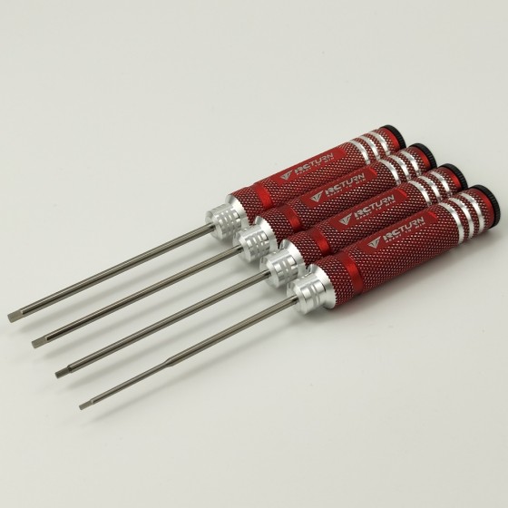 White Steel Allen Wrench Set - Red 4pcs RTT11025A Hex1.5 x 180mm RTT11025B Hex2.0 x 180mm RTT11025C Hex2.5 x 180mm RTT11025D Hex3.0 x 180mm White Steel Tips 4pcs/set
