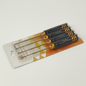 Classic Allen Wrench Set Hex1.5/2.0/ 2.5/3.0mm - C Black Gold 4pcs Titanium Coated Tips