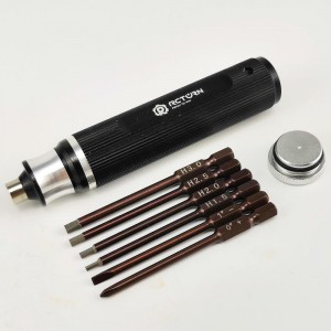 Classic 6 in 1 Magnetic Screwdriver Set - Black Hex1.5/2.0/ 2.5/3.0mm Combo