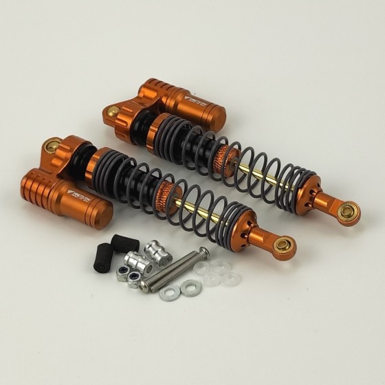 Alloy Piggyback Adjustable Oil Filled Shocks Absorber Damper for 1/10 Scale Crawler - Orange 120mm(-88mm) 1pair/set 120x35x18mm (Shock Oil Needed)