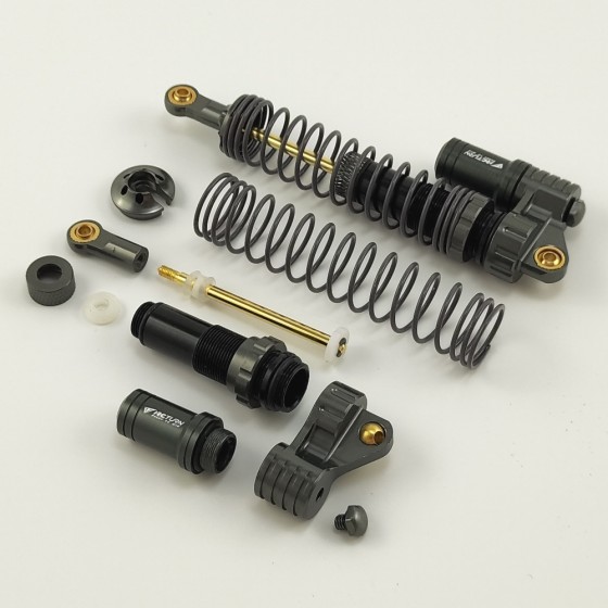 Alloy Piggyback Adjustable Oil Filled Shocks Absorber Damper for 1/10 Scale Crawler - Orange 120mm(-88mm) 1pair/set 120x35x18mm (Shock Oil Needed)