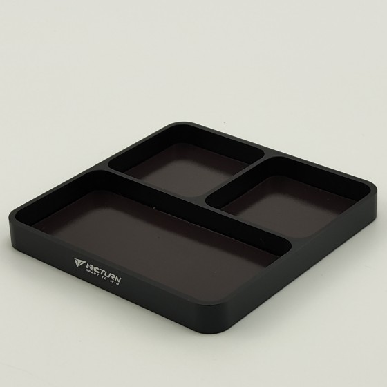 Alloy RC Week Magnetic Screw Tray 98*98x10.5mm - Black