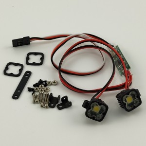 1+1 Two Leads RC LED Light Bar with Controller - Sold / Flash / Stroke White 5V-8.4V 5050 LED Leads 14x14(17)x12mm (x2)   3rd Channel Switch or Manual Click Switch(on PCB board)