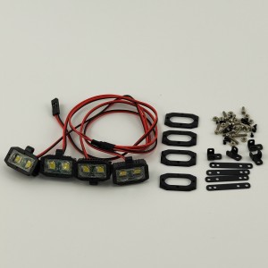 2+2+2+2 Four Pair Leads RC LED Light Bar - Solid White 5V-8.4V 5050 LED Leads 25x15(20)x13mm (x4)