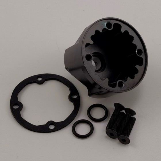 Alloy Heavy Duty Front / Rear Differential Carrier Case for 1/8 Traxxas Sledge Monster Truck - Black