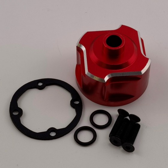Alloy Heavy Duty Front / Rear Differential Carrier Case for 1/8 Traxxas Sledge Monster Truck - Red