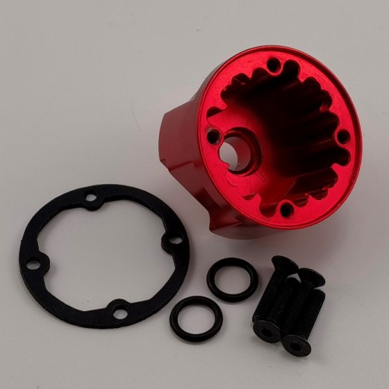 Alloy Heavy Duty Front / Rear Differential Carrier Case for 1/8 Traxxas Sledge Monster Truck - Red