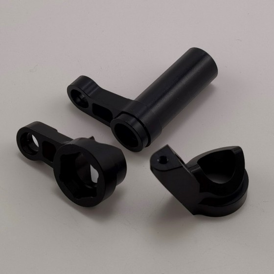 7075 Steering Saver Bellcrank Set for 1/8 Traxxas Sledge Monster Truck - Black (Aluminum Steering Assembly)